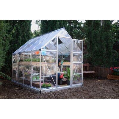 Canopia by Palram Hybrid 6' W x 8' D Hobby Greenhouse Aluminum/Polycarbonate Panels in Gray, Size 82.0 H x 73.0 W in | Wayfair 702199