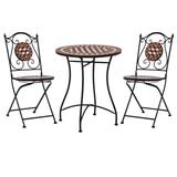 Bloomsbury Market Patio Bistro Set 3 Piece Patio Round Table Set Ceramic Tile Terracotta Mosaic in Red | Wayfair 7F988AE029594538A304C5FEE8E74AF8