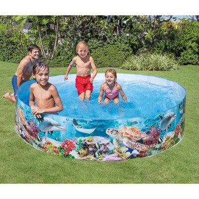 Intex SnapSet Kiddie 8 x 8 Foot Instant Swimming Pool, Deep Sea Blue Plastic | 18 H x 96 W x 96 D in | Wayfair 2 x 58472EP