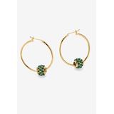 Women's Goldtone Charm Hoop Earrings (32mm) Round Simulated Birthstone by PalmBeach Jewelry in May