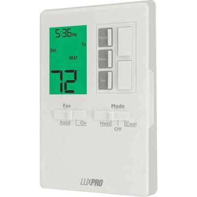 LUX P711V Programmable / Non-Programmable Thermostat, 7, 5-2 Programs, 1 H 1 C,