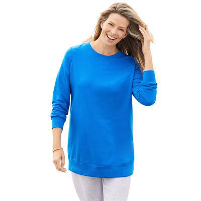 Plus Size Women's Fleece Sweatshirt by Woman Within in Bright Cobalt (Size L)