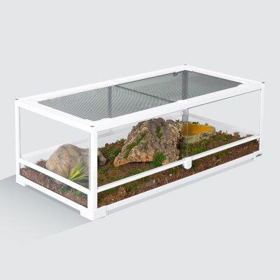 Oiibo Reptile Glass Terrarium, Swing Doors w/ Screen Ventilation Reptile Terrarium 36