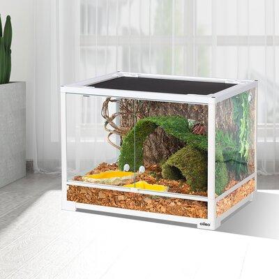 Oiibo Reptile Glass Terrarium, Swing Doors w/ Screen Ventilation Reptile Terrarium 24" X 18" X 18"(34 Gallon) Glass/Plastic/Metal | Wayfair RK0107W