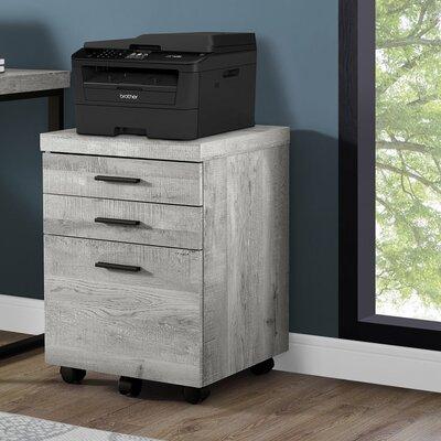 Union Rustic File Cabinet Rolling Mobile Storage Drawers Printer Stand Office Work Laminate Wood in Gray | 25.25 H x 18.25 W x 17.75 D in | Wayfair