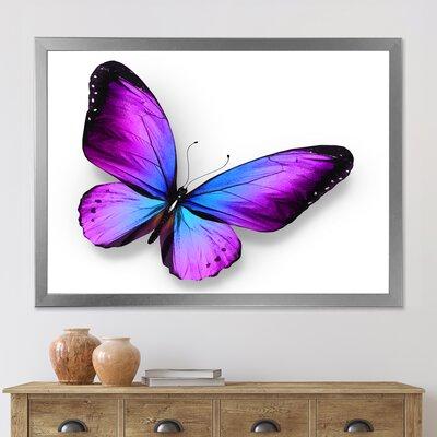 East Urban Home Violet & Blue Butterfly - Print on Canvas Metal in Indigo | 30 H x 40 W x 1.5 D in | Wayfair 4EC3798B364A461F9939AEAE32583D1D