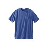 Men's Big & Tall Shrink-Less™ Lightweight Longer-Length Crewneck Pocket T-Shirt by KingSize in Heather Navy (Size 10XL)