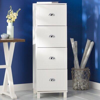 Winston Porter Brodan 4-Drawer Vertical Filing Cabinet Wood in White, Size 49.0 H x 15.8 W x 16.6 D in | Wayfair BCHH7342 41919055