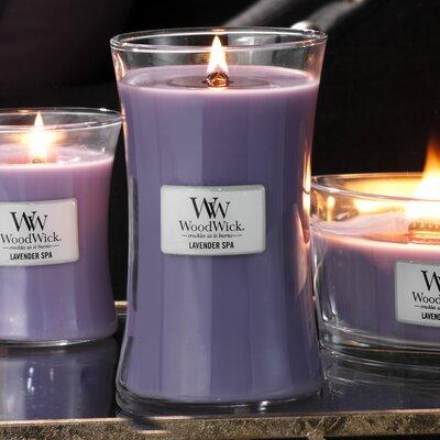 WoodWick Hourglass Lavender Spa Scented Jar Candle Paraffin in Indigo | 6.9 H x 3.7 W x 3.7 D in | Wayfair 93492