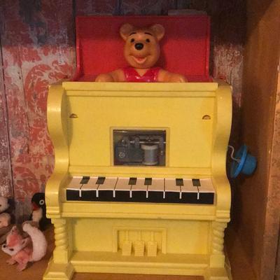 Disney Toys | Antique Musical Winnie The Pooh Jack In The Box | Color: Red/Yellow | Size: 1973