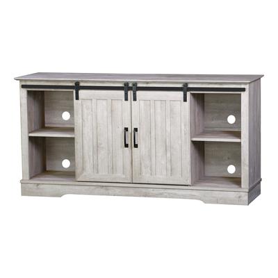 Finley 56-inch TV Stand with 2 Barn Doors by Saint Birch in Gray Oak
