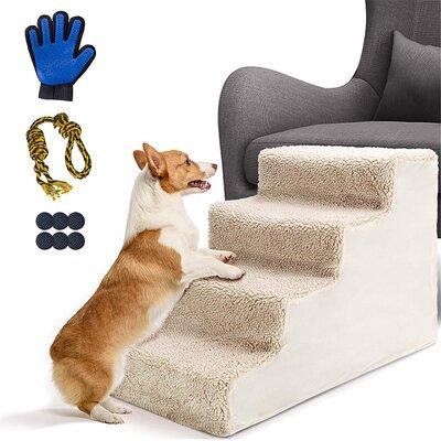 Tucker Murphy Pet™ High Density Foam Pet Steps High,Non-Slip Dog Stairs,Dog Ramp,Soft Foam Dog Ladder,Best For Dogs Injured,Older Cats,Pets w/ Joint Pain