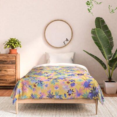 East Urban Home Ninola Yellow/Purple/Blue Standard Cotton Comforter Set Cotton in Blue/Indigo/Yellow | Twin Comforter + 2 Standard Shams | Wayfair