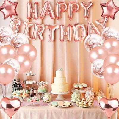 SCHCJI 7 Piece Birthday Party Decoration Kit Plastic in Pink | Wayfair SCHCJI8e4814b