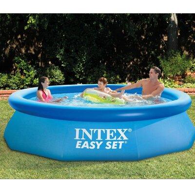 Intex 2.5' x 10' Plastic Inflatable Pool Plastic in Blue | 30 H x 120 W x 120 D in | Wayfair 28120EH + AC11CBX