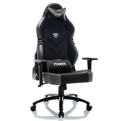 COLAMY Big & Tall Gaming Chair - PC Racing Computer Chair w/ Adjustable Armrest Headrest Lumbar Support Foam Padding in Gray/Black | Wayfair