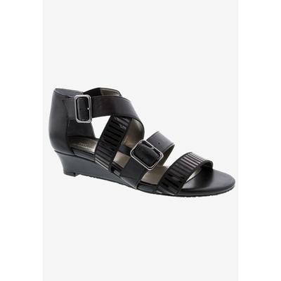 Women's Voluptuous Sandal by Ros Hommerson in Black Leather (Size 8 1/2 M)