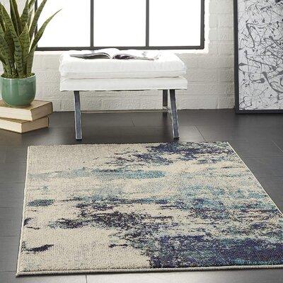 Blue/Brown/White Area Rug - 17 Stories Area Rug 3' X 5' (3'X5') Polypropylene in Blue/Brown/White, Size 36.0 W x 0.5 D in | Wayfair