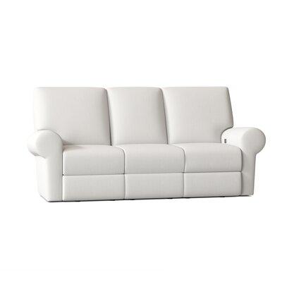 Wayfair Custom Upholstery™ Emily 90" Rolled Arm Reclining Sofa Cotton in White, Size 42.0 H x 90.0 W x 40.0 D in 141928C022FF422698223A958590B389