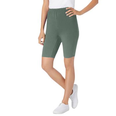 Plus Size Women's Stretch Cotton Bike Short by Woman Within in Pine (Size S)