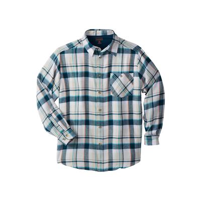 Men's Big & Tall Boulder Creek™ Flannel Shirt by Boulder Creek in Stone Plaid (Size 7XL)