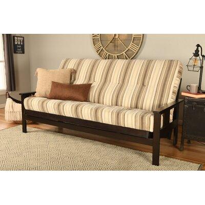 The Twillery Co.® Stratford Full-Size Futon Frame Includes Mattress Wood/Solid Wood/Polyester in Brown | 37 H x 80 W x 31 D in | Wayfair