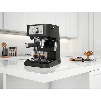 DeLonghi De'Longhi Stilosa Manual Espresso Machine, Latte & Cappuccino Maker Plastic in Black/Gray | 11.22 H x 8.07 W x 13.5 D in | Wayfair EC260BK