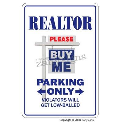 Trinx REALTOR Sign Parking Street Real Estate Property Agent Sales Homes Morte | Indoor/Outdoor Resin/Plastic in White | Wayfair