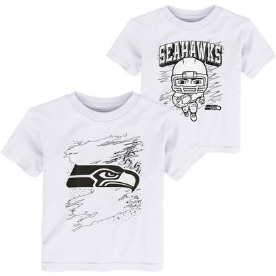 Toddler White Seattle Seahawks Coloring Activity Two-Pack T-Shirt Set