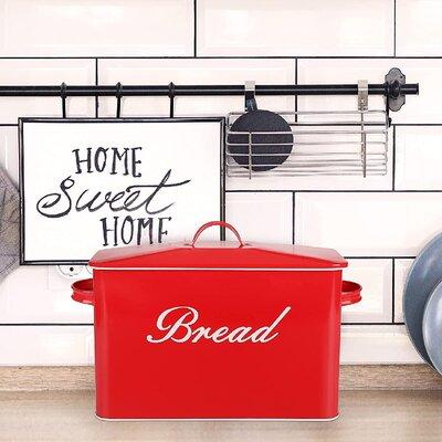 Gracie Oaks Bread Box Stainless Steel in Red, Size 11.2 H x 13.2 W x 7.2 D in | Wayfair 3AC14F4D68004BA5BD513CE2EE8AC93A