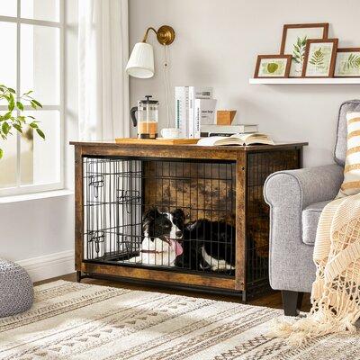 Archie & Oscar™ Lofland Pet Crate Wood in Brown | 26.8 H x 38.6 W x 25.6 D in | Wayfair 4E9E16D71F48475F893D431C6B9ED07B