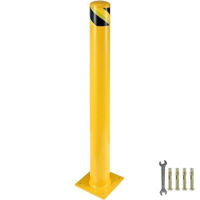 VEVOR Safety Bollard Steel Bollard Barrier Steel in Gray/Yellow | 48 H x 7.9 W x 4.5 D in | Wayfair AQZ48X4.5INHS0001V0