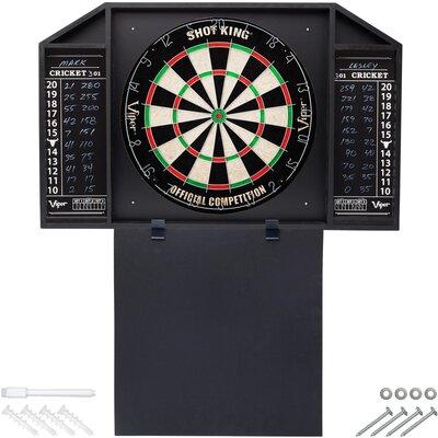 GLD Products Bristle Dartboard & Cabinet w/ Darts in Black/Brown/Gray | 32.4 H x 20.4 W x 1.6 D in | Wayfair 41-9014
