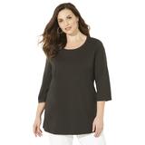 Plus Size Women's Suprema® Feather Together Tee by Catherines in Black (Size 2X)