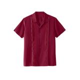 Men's Big & Tall Short Sleeve Embroidered Island Shirt by KS Island in Rich Burgundy (Size 6XL)
