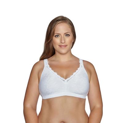 Plus Size Women's Fully®Comfort Lining Jacquard Lace Bra by Exquisite Form in White (Size 42 DD)
