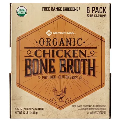 Member's Mark Organic Chicken Bone Broth (32 oz., 6 ct.)
