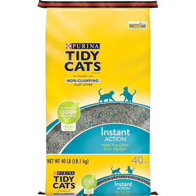 Tidy Cats Non-Clumping Cat Litter Instant Action for Multiple Cats, 40 lb