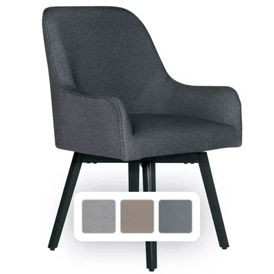Spire Luxe Swivel Accent Arm Chair, Charcoal Gray