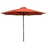 Classic Wood 9 ft Market Umbrella - Chili