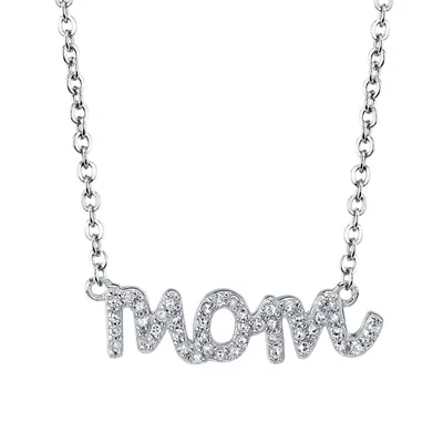 Sterling Silver "Mom" 0.13 CT. T.W. Diamond Necklace