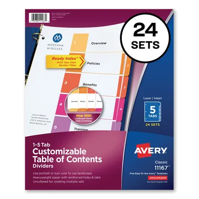 Avery Multicolor Uncollated Index Dividers