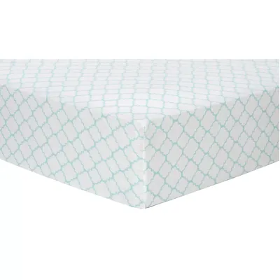 Trend Lab Flannel Fitted Crib Sheet, Mint Quaterfoil