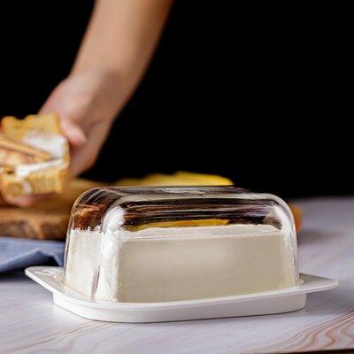 Prep & Savour Crystalia Butter Dish w/ Lid, Large Plastic Butter Keeper w/ Glass Covers Glass | 2.5 H x 5.8 W x 2.1 D in | Wayfair