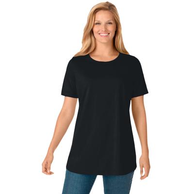Plus Size Women's Perfect Short-Sleeve Crewneck Tee by Woman Within in Black (Size 7X) Shirt