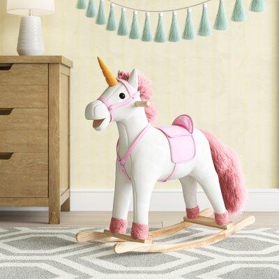 Zoomie Kids Adyaan Unicorn Rocking Horse in Pink/White | 30 H x 11 W in | Wayfair D9E47E32BD8F4A51AF0A3EE8A9C89061