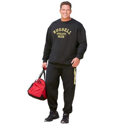 Men's Big & Tall Russell® Crew Sweatshirt by Russell Athletic in Black (Size 2XL)
