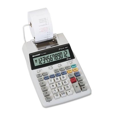 Sharp EL1750V LCD Two-Color Printing Calculator, 12-Digit LCD, Black/Red