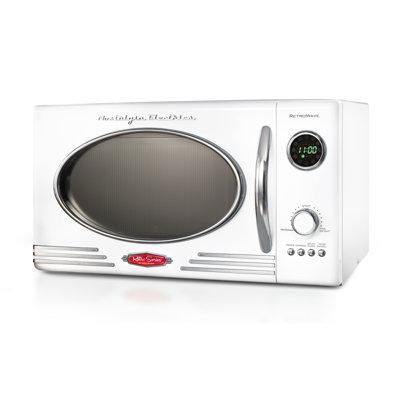 Nostalgia Retro 0.9 Cu. Ft. Microwave Oven, 800 Watts in White | 10.75 H x 19.5 W x 14 D in | Wayfair NRMO9WH
