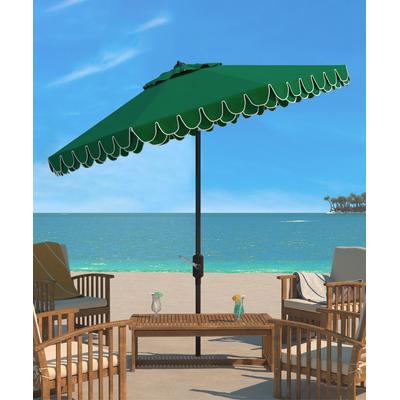 SAFAVIEH Outdoor Umbrellas HUNTER - Hunter Green Elegant Valance Umbrella
